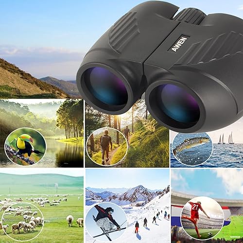 Miniatura 6 de AWEN Prismáticos compactos de 20 x 25 para adultos y niños, ocular grande impermeable, binoculares pequeños de fácil enfoque para observación de