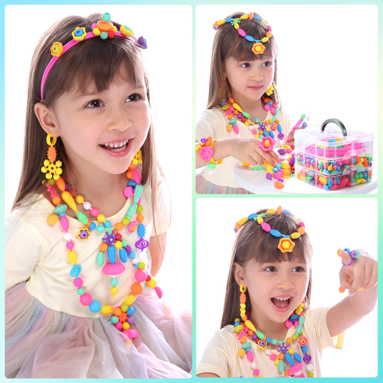 Amazon.com: Funtopia Pop Beads, 500+ Pcs Jewelry Making Kit for