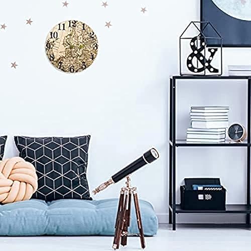 Miniatura 5 de Reloj de pared vintage con mapa náutico de 12 pulgadas, silencioso, sin tictac, de cuarzo, funciona con pilas, para el hogar, la cocina, la oficina,