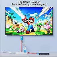 Vista 2 de USB C to HDMI Cable for Nintendo Switch/Switch OLED, 2M/6.6FT Adapter with 4K Output,100W PD Charging Port,Replaces The Original Dock for Easy Travel