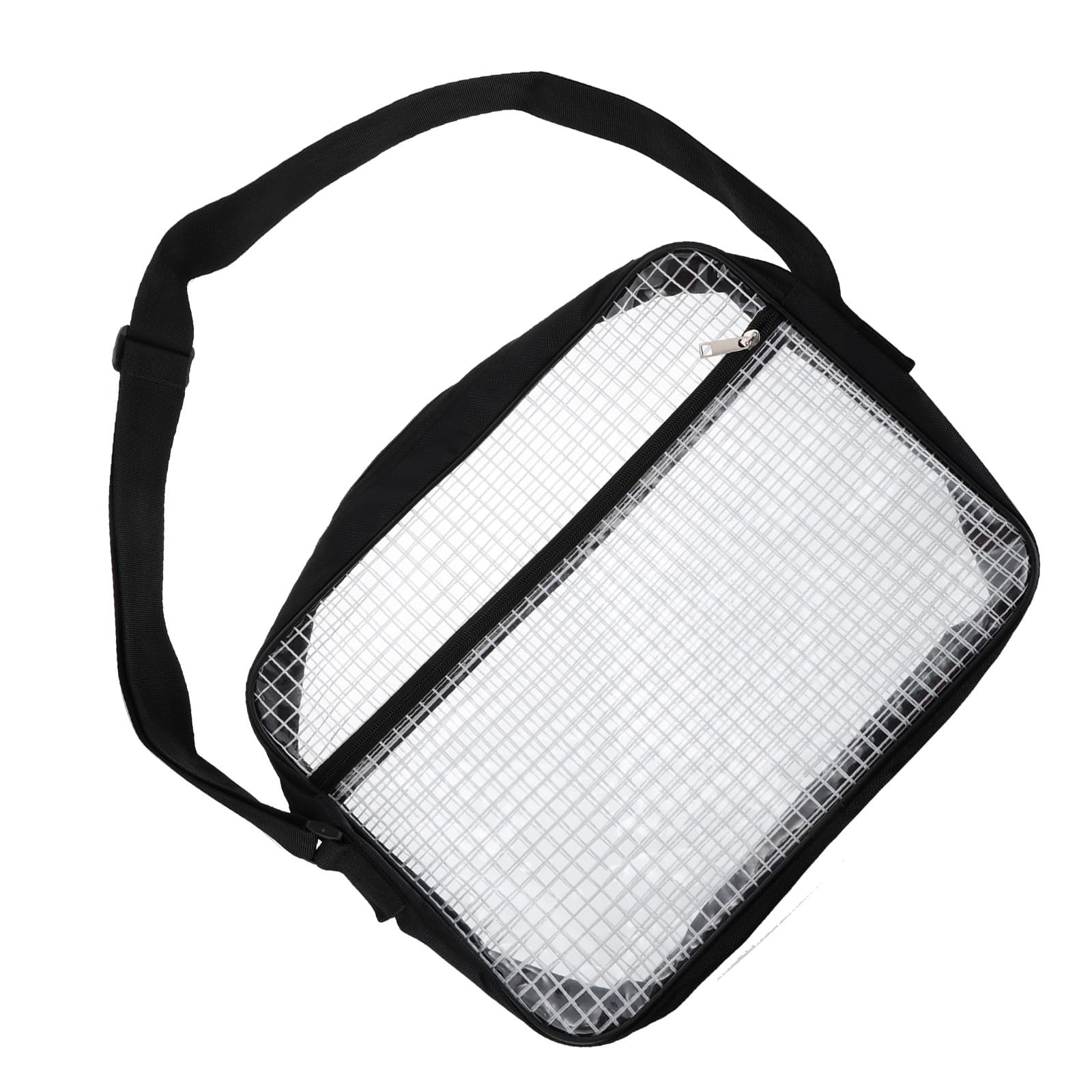 Transparente PVC Schultertasche, Große Aufbewahrungstasche Schwarz
