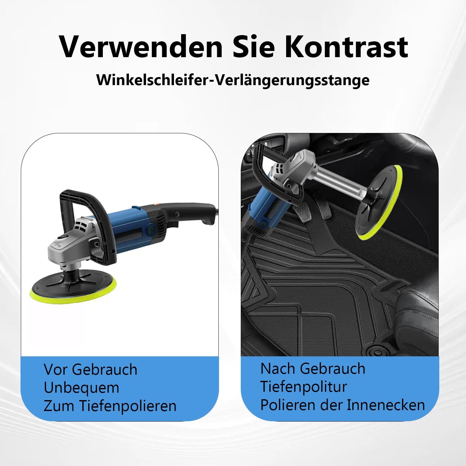 Winkelschleifer-Verlängerung Aus Stahl – 80 Mm, Für Polieren & Schleifen In Engen Ecken, Mit Kerben Zur Montage