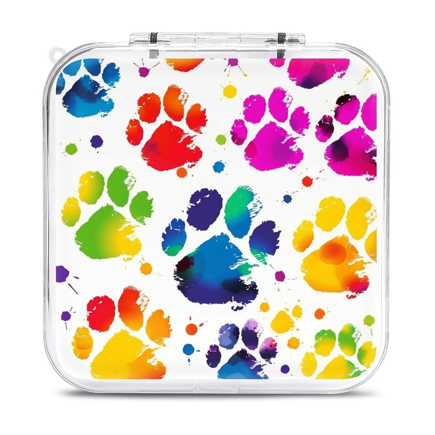 FodPand Colorful Dog Paw Switch Game Case Holder with 12 Cartridge Slots & 2 Micro Sd Card Storage Slim Portable Cartridge Case Cover Hard Shell Storage Organizer Traveler Gift Accessory