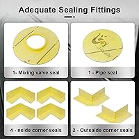 Vista 4 de Kit de brida para desagüe de ducha compatible con desagüe de ducha Schluter Systems kerdi, con brida vertical ABS de 2 pulgadas, tubo de plástico