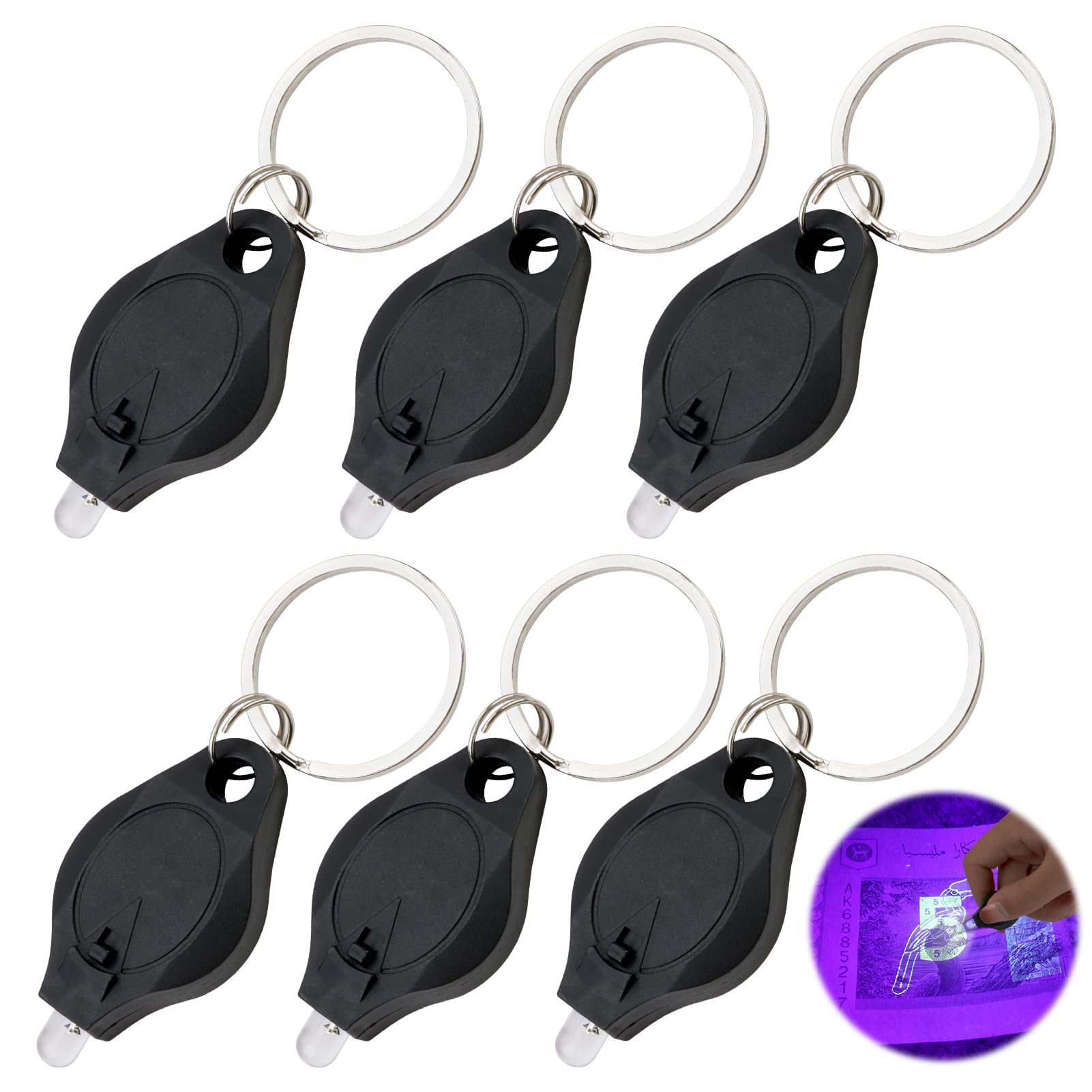 teasteam 6 Pack UV Money Checker Keychain Torch