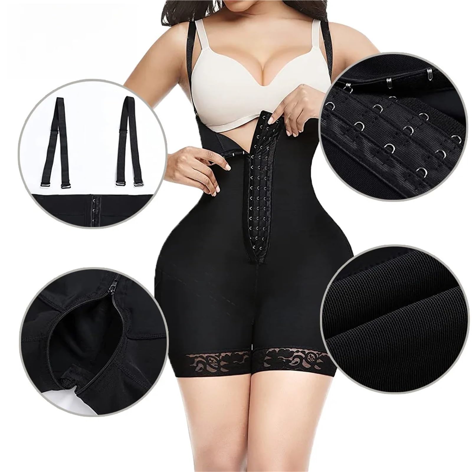 Body Moldeador Corrector de figura sin tirantes alta compresión, control abdomen, faja moldeadora cintura