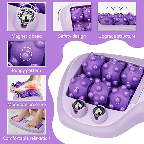 Miniatura 2 de Rodillo de masaje de pies, alivio de la fascitis plantar con diseño de acupresión de garra de gato, herramienta de reflexología compacta portátil