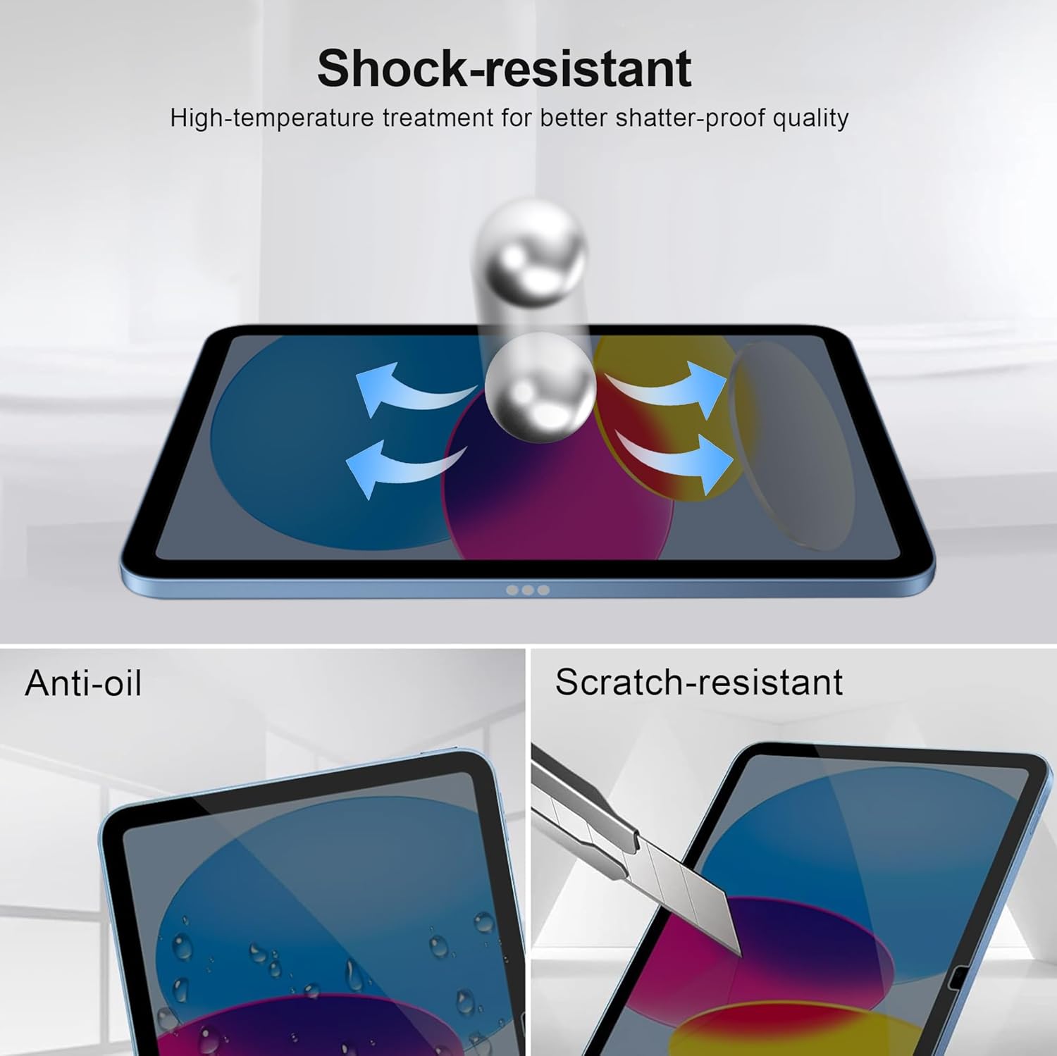 Privacy Screen Protector for iPad A16 11th/10th Generation 10.9 inch （2022/2025） 9H Tempered Glass [Face ID & Apple Pencil Compatible] HD Clear Case Friendly