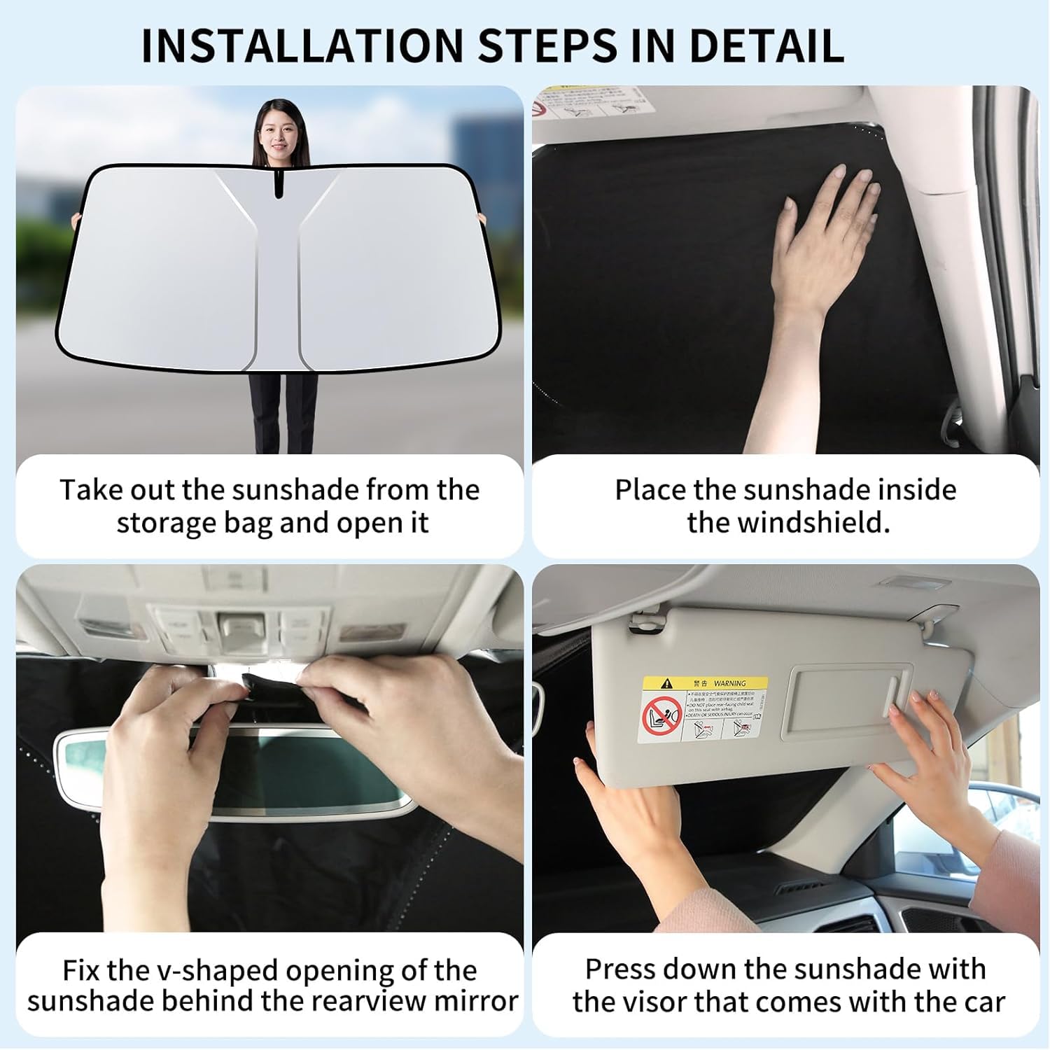 Amazon.com: Windshield Sun Shade, car Front Windshield Sunshade