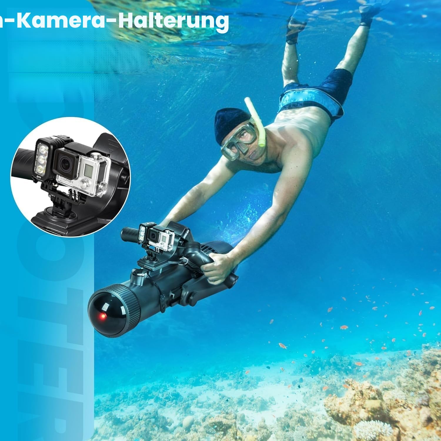 900W Unterwasser-Scooter mit 16AH abnehmbarer Batterie, 2,8 m/s Hochgeschwindigkeits-Elektroflosse für SUP, Surfboard, Kajak