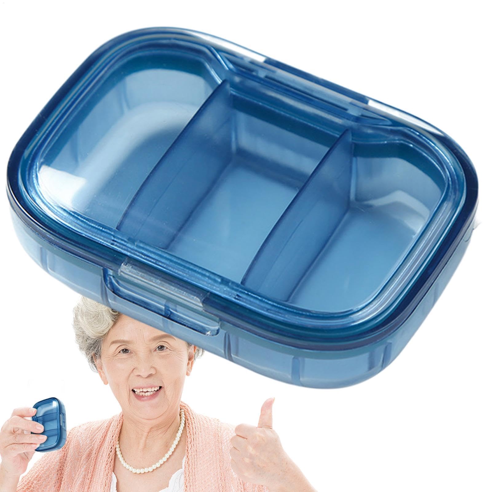 MRKU Coffret de Premiers Secours Familial, Armoire à Pharmacie Portable, pilulier de Voyage Transparent à 3 Compartiments