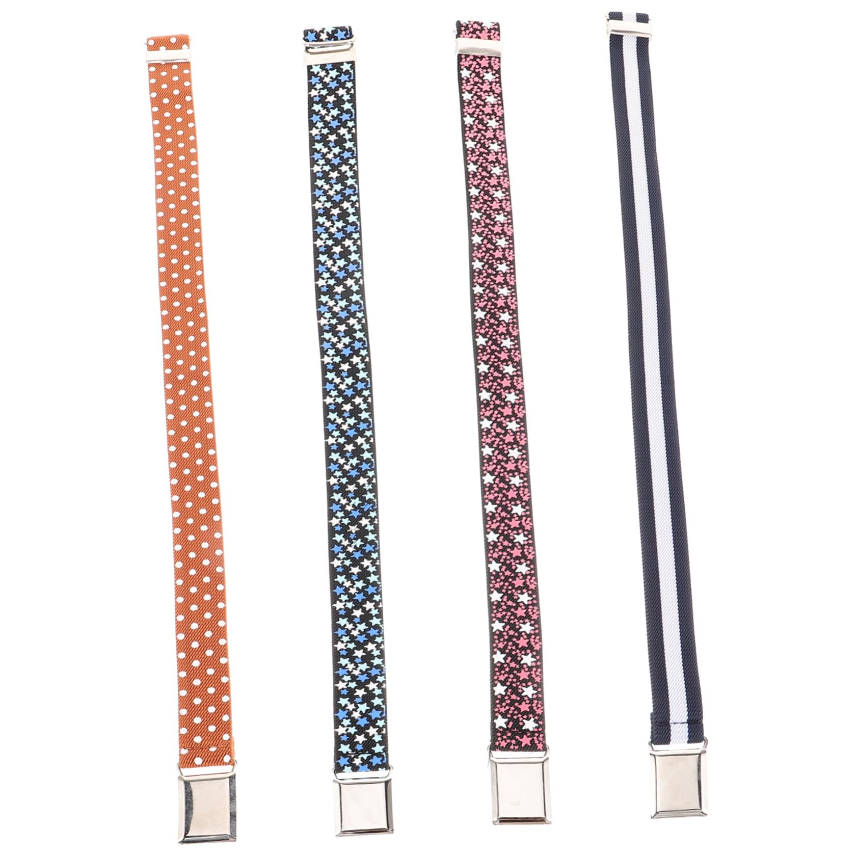 Ipetboom 4Pcs Elastic Waist Belts Stretchy Belts for Boys Comfortable Fit for Jeans Skirts Dresses Stars Stars Dots Stripes