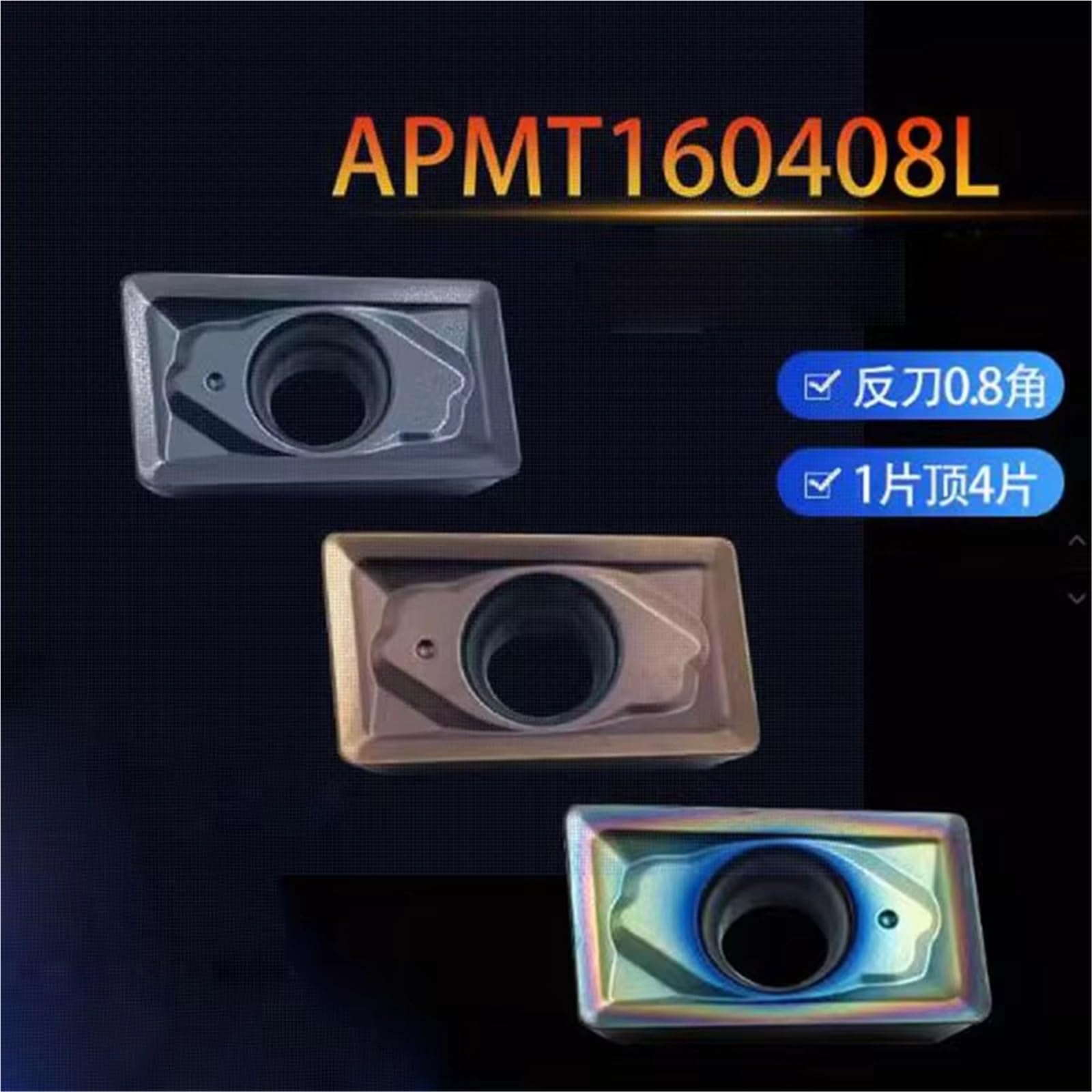 10 Uds. Torno CNC Herramientas De Corte Aleación Carburo Tungsteno Acero Insertos Fresado(APMT160408L ZM205)