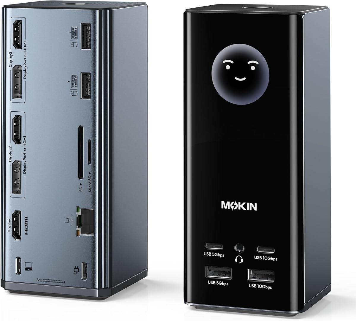 MOKiN USB C Docking Station 3 Monitors Display with Weather Function