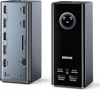 MOKiN USB C Docking Station 3 Monitors Display with Weather Function