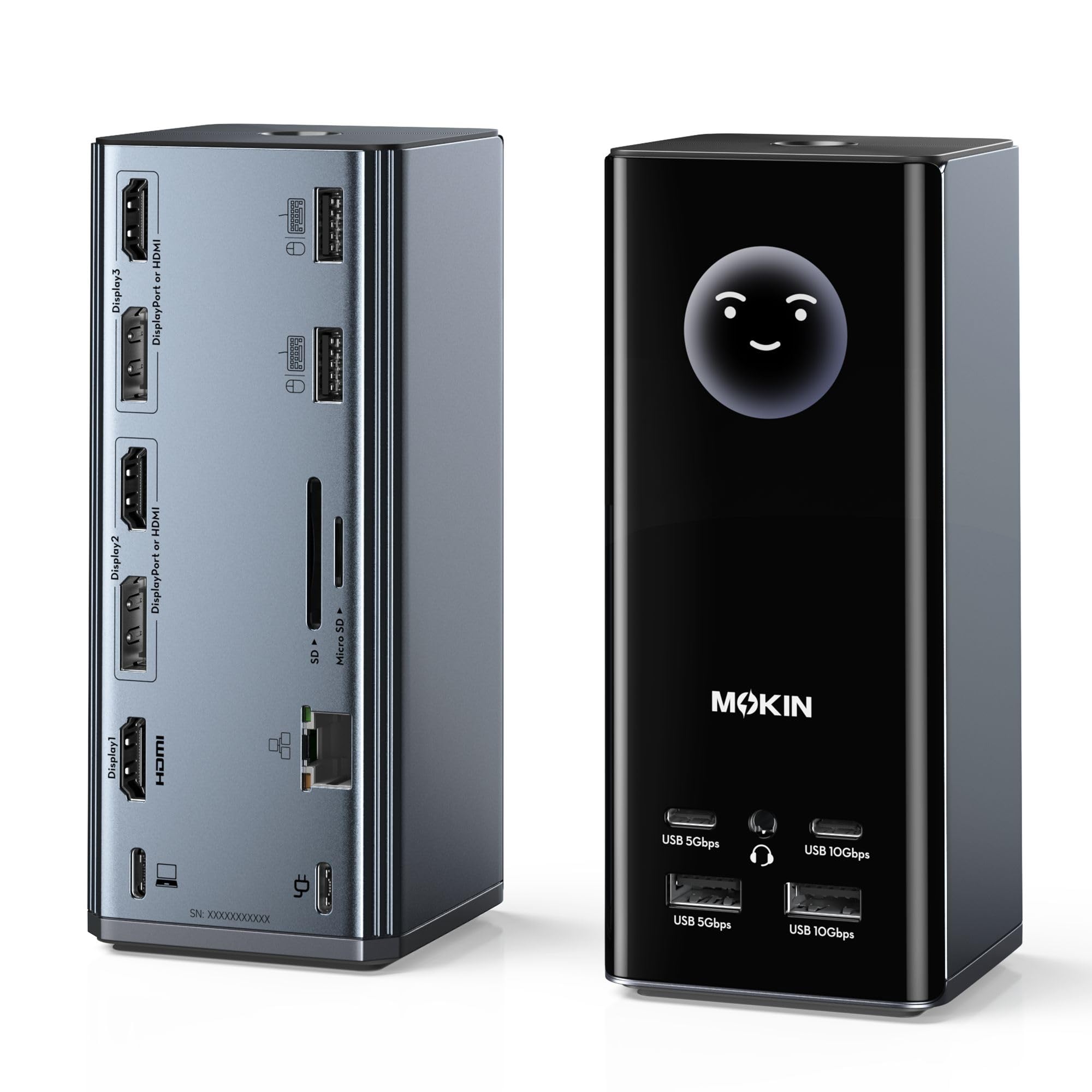 MOKiN USB C Docking Station 3 Monitors Display with Weather Function