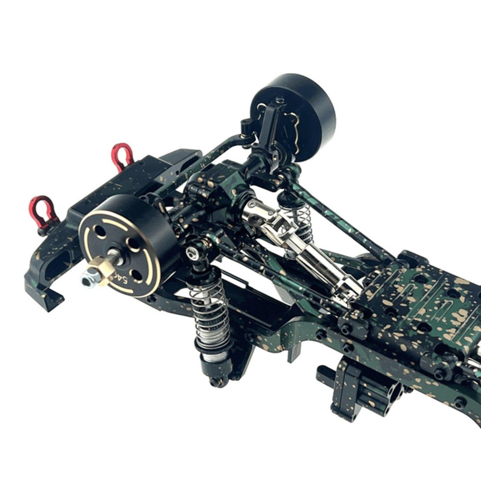 Chasis Metálico para Coche RC 1 18 Bastidor Marco Estructura Rigidez Optimizada y Amortiguación de Impactos con Aluminio 6061 Espacio para, Negro Verde