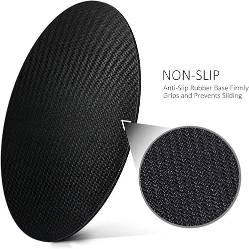 Miniatura 2 de Alfombrilla para mouse color gris y blanco, alfombrilla de mouse redonda, base de goma antideslizante para portátil y computadora