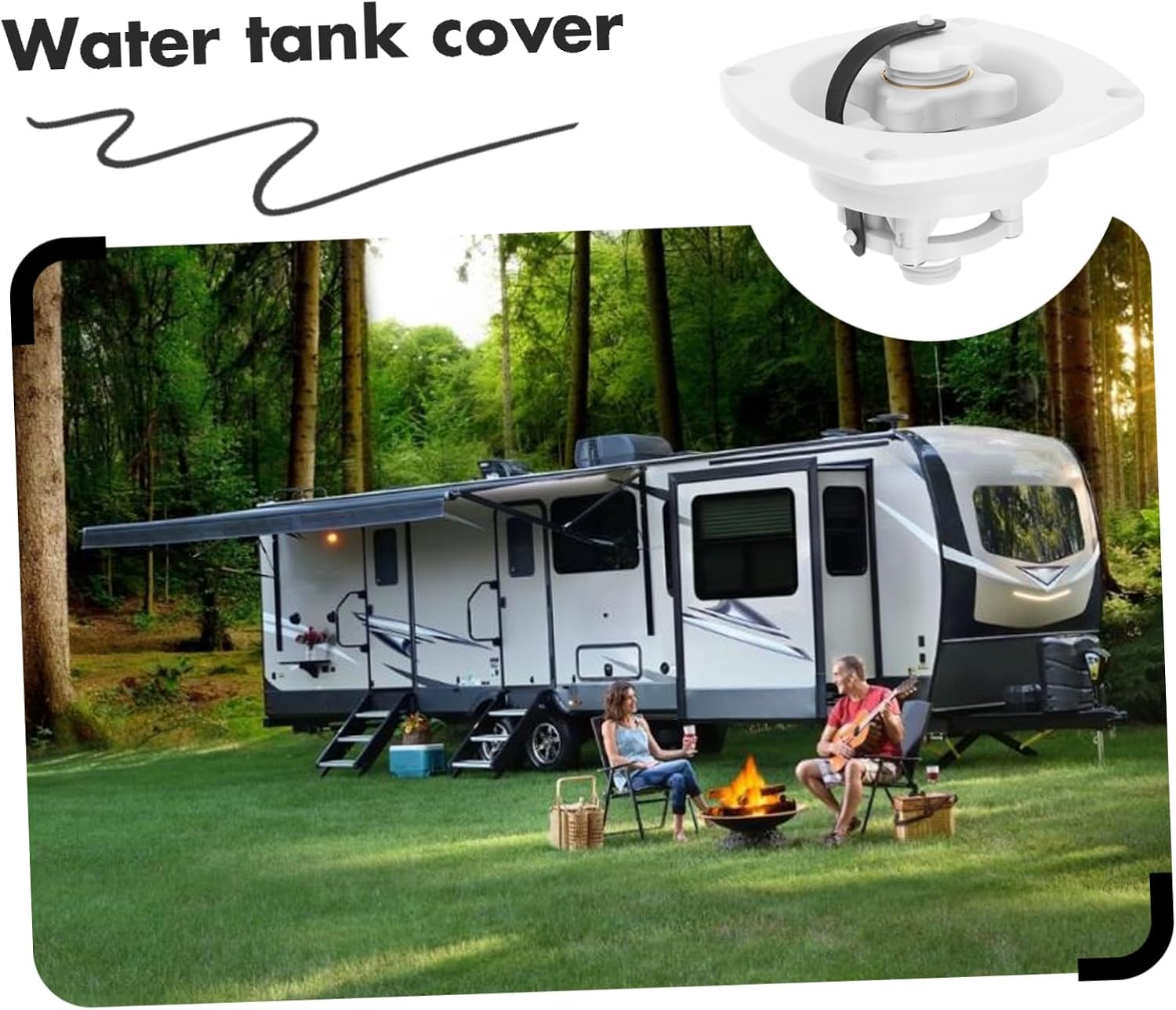 Rv Water Fill Inlet Cap Durable Construction for Rv Modification Yacht Use Easy Install Reliable Water Inlet Accessory for Trailers and Campers
