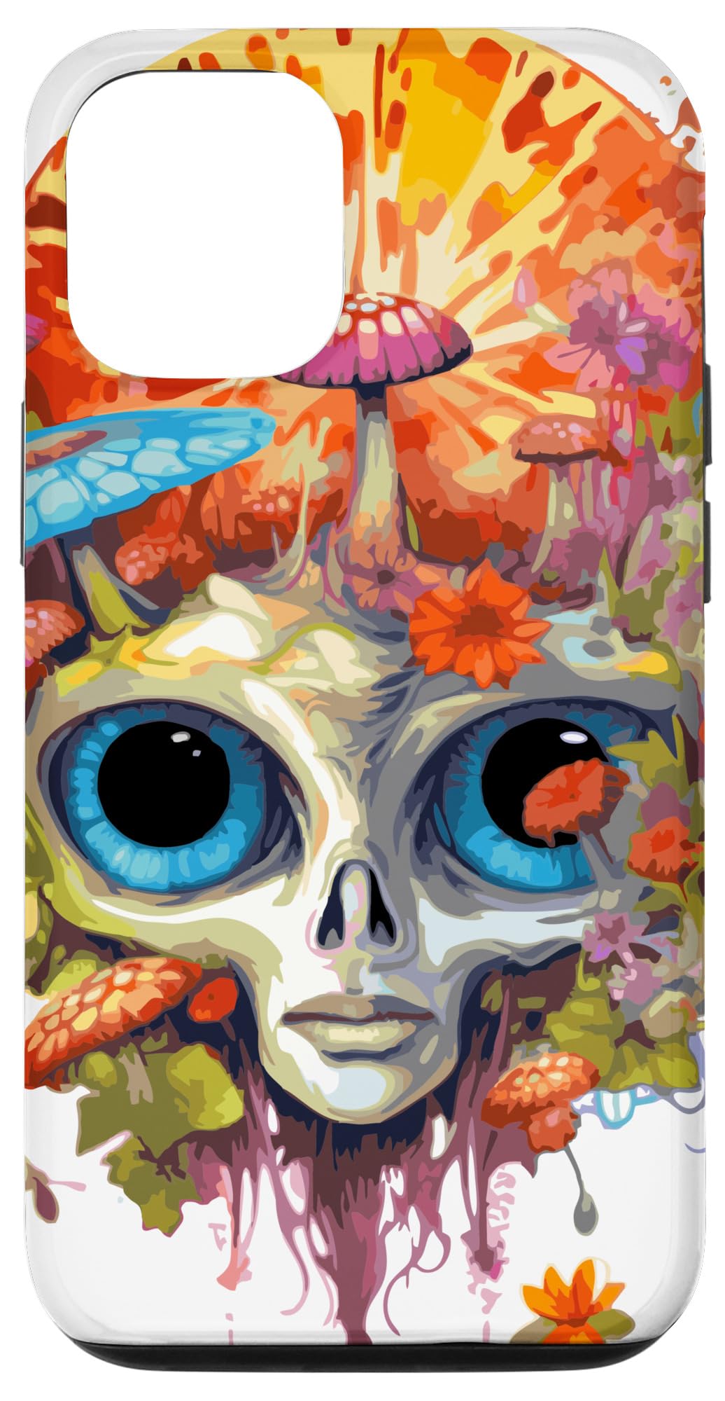 iPhone 14 Intergalactic skull with flowers and mushrooms Case