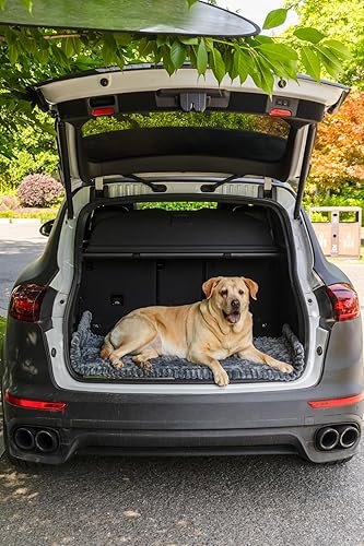 Non-Slip Dog Bed Mat for Car, Fuzzy Backseat Pet Mat, Travel Pet-Friendly Seat Cover for Cars, Compatible with Backseat Extenders and Seat Protectors 24.8x54 inch(Dark Dim Grey,24.8x54 inches)