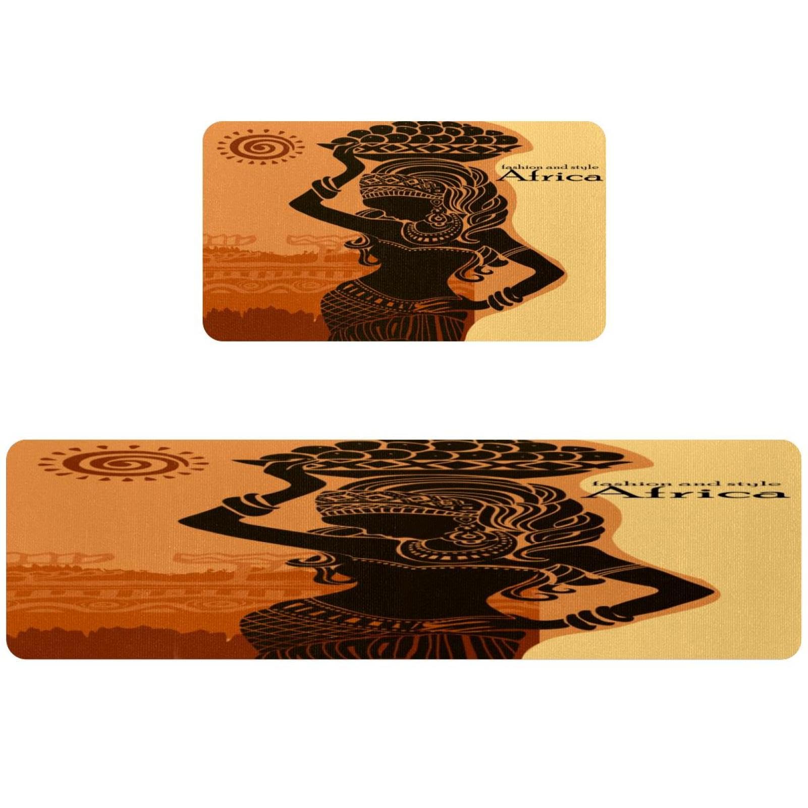 Alfombrillas de cocina africanas VAPOKF lavables de 2 piezas para pasillo