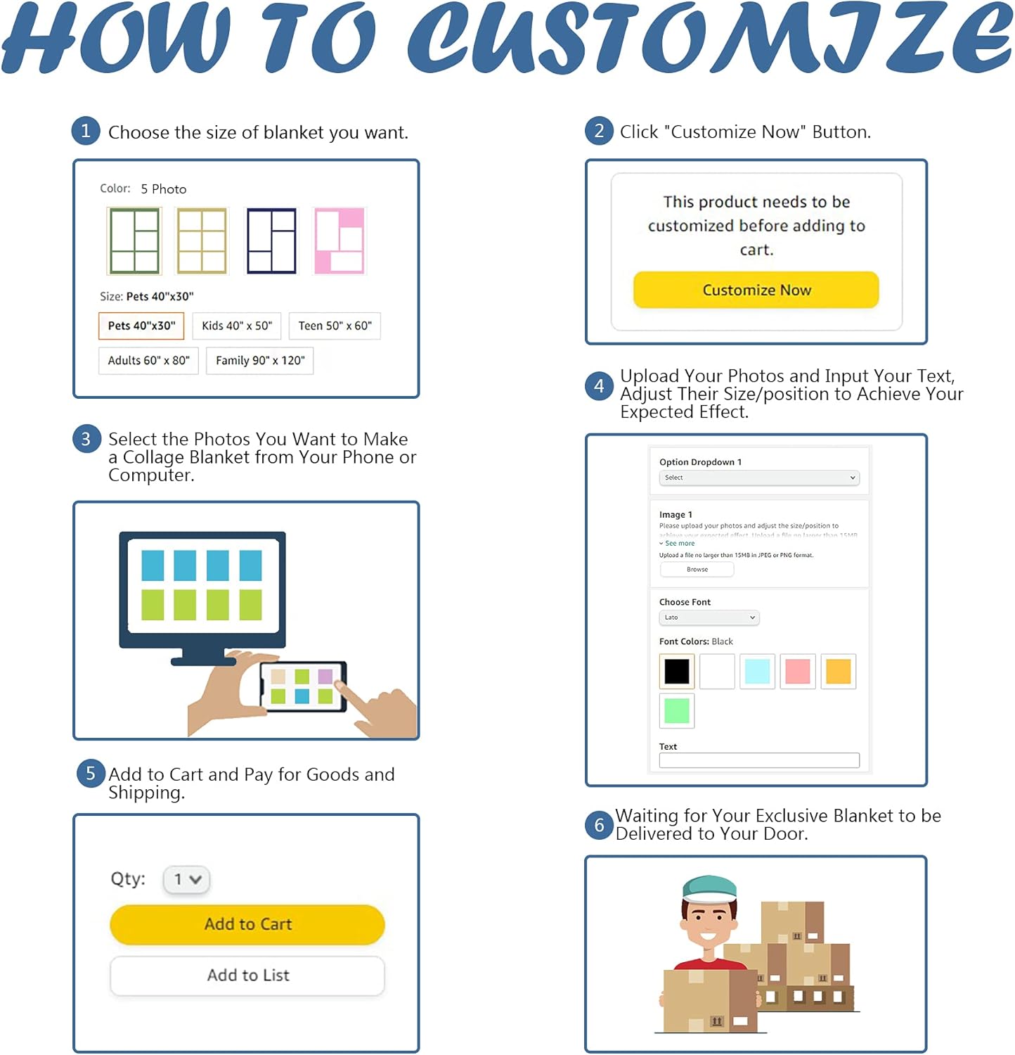 Custom Blanket Personalized Blanket Light Blue Dinosaur Soft Flannel Throw Blanket for Kids Kids - Boys Girls Toddler Infants Blankets for Bed Gift for Birthday, Christmas XL 120"x90" for Family