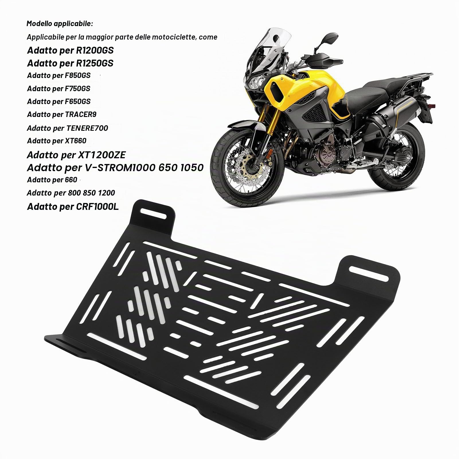 Portapacchi per Sedile Moto, Portapacchi Posteriore per Moto Ripiano di Supporto per Allargato in Acciaio Inossidabile 8 kg per la Maggior Parte delle Moto