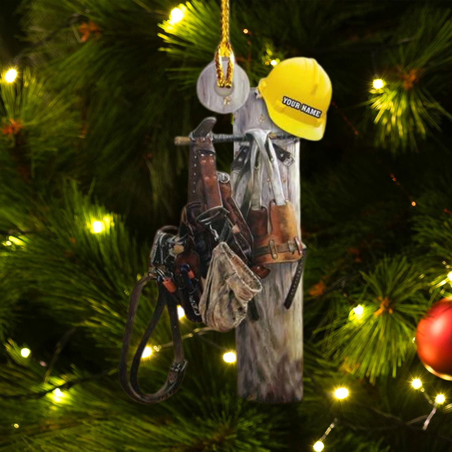 Custom Lineman Tool Set Linemen Gifts - Flat Christmas Ornament, Lineman Lover Fan (1, LM2)