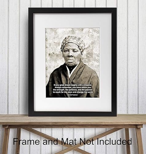 Miniatura 2 de Black African American Civil Rights Wall Art Print - Harriet Tubman Motivational Quote Home Decor or Office Decoration - Inspirational Gift for