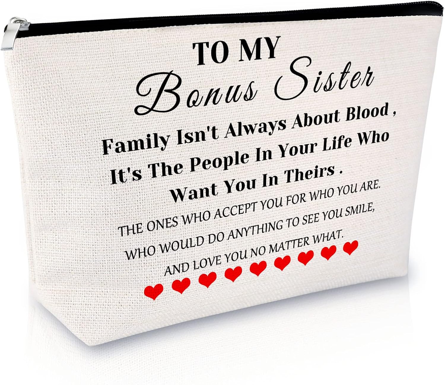 Sfodiary Bonus Sister Gifts Makeup Bag Friendship Birthday Gifts for Unbiological Sister in Law Cosmetic Bag Christmas Graduation Present for Her Friends Travel Cosmetic Pouch