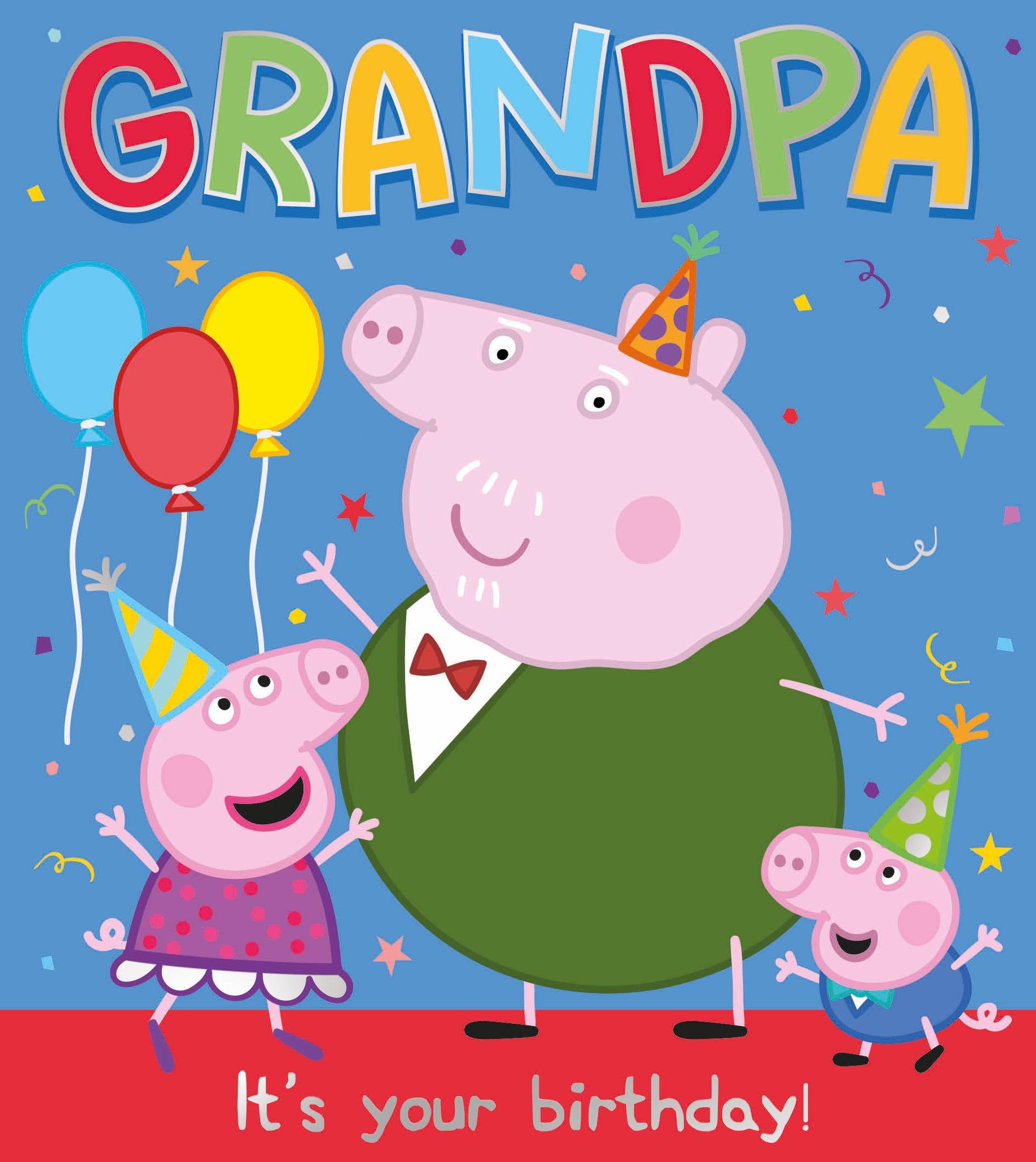Grandpa Birthday Card Peppa Pig with Envelope, FSC Accredited, Official Product
