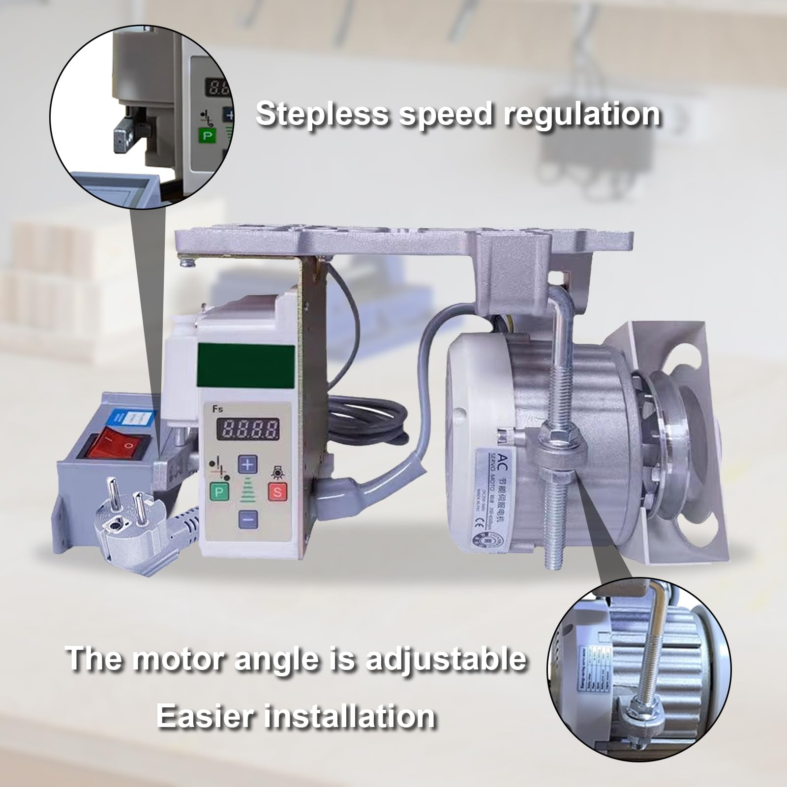 Motore Per Macchina Cucire Elettrico, 220V 750W Motore Per Macchina Cucire Industriale Servomotore A Risparmio Energetico 200-6500 Giri/Min Per Macchine Cucire Industriali Domestiche