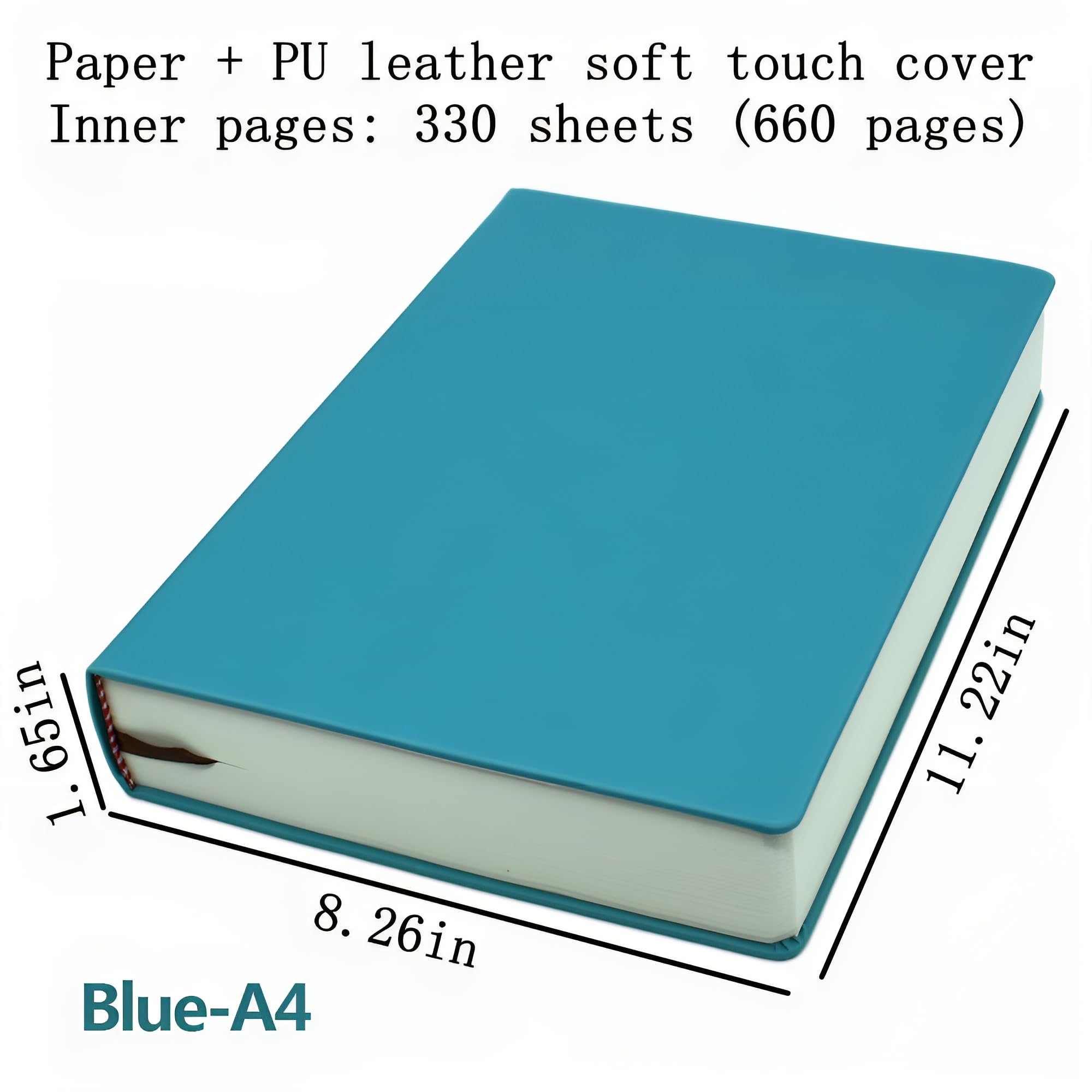 Quaderno da disegno spesso, 660 pagine, copertina morbida in finta pelle, 80 g/m², blocco note di carta, libro da disegno, promemoria per scrivere schizzi, diario