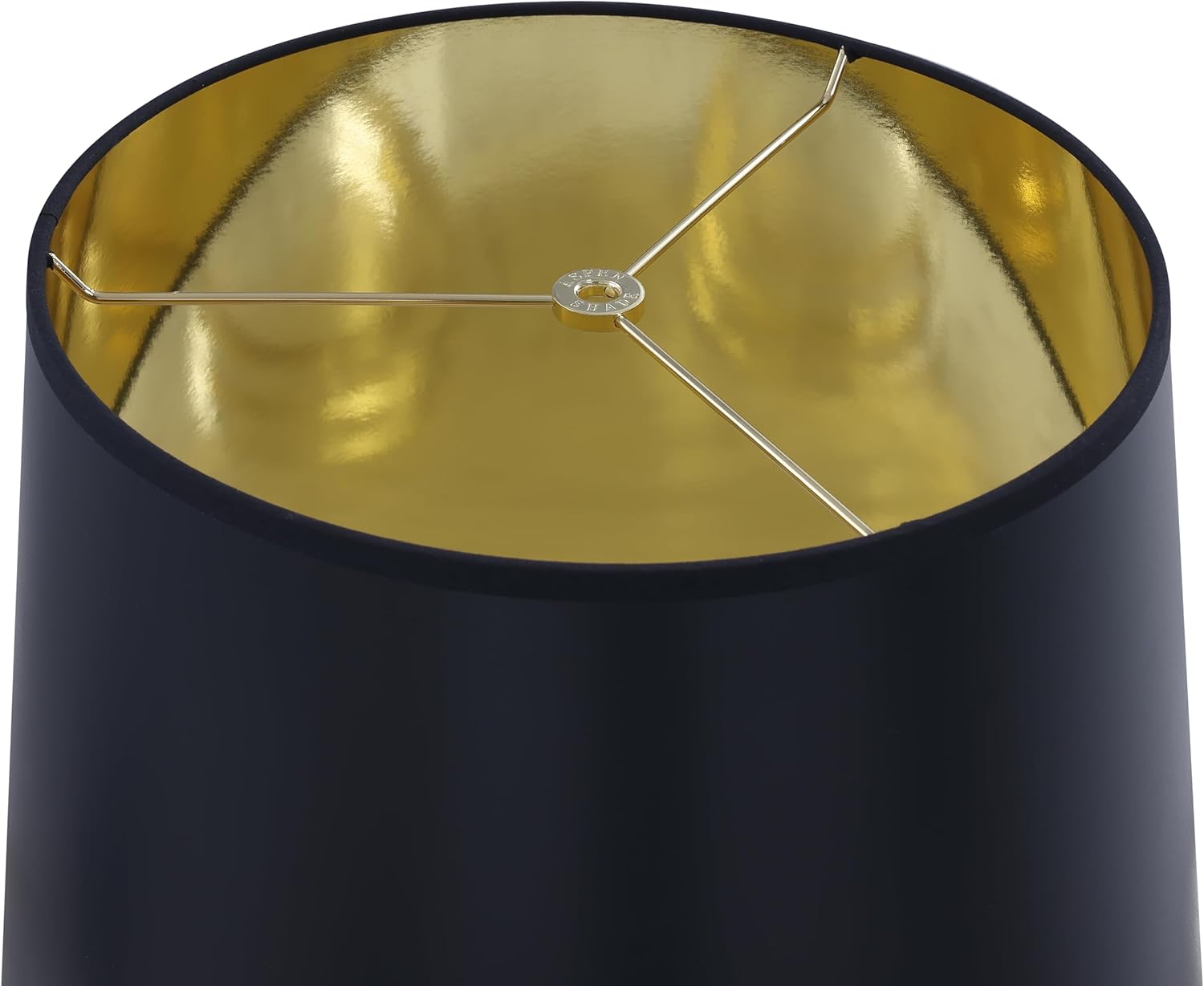 Aspen Creative 32327 Transitional Hardback Empire Shaped Spider Construction Lamp Shade in Black w/gold inside Washi Paper, 12" Top x 14" Bottom x 10" Slant Height