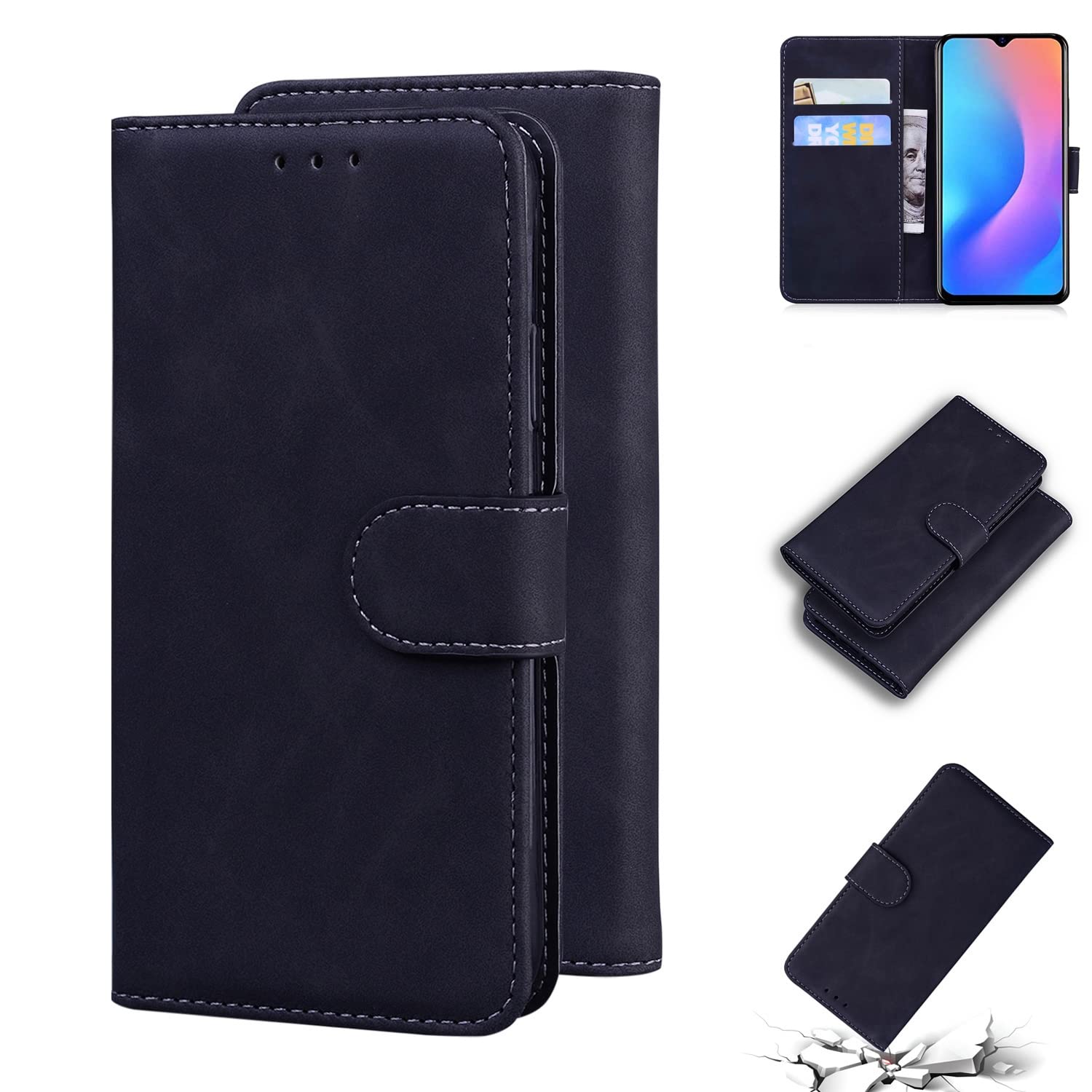 Custodia A Libro Con Portafoglio E Supporto Per Blackview A60 Pro - Pelle PU Magnetica Con Slot Per Schede - 4