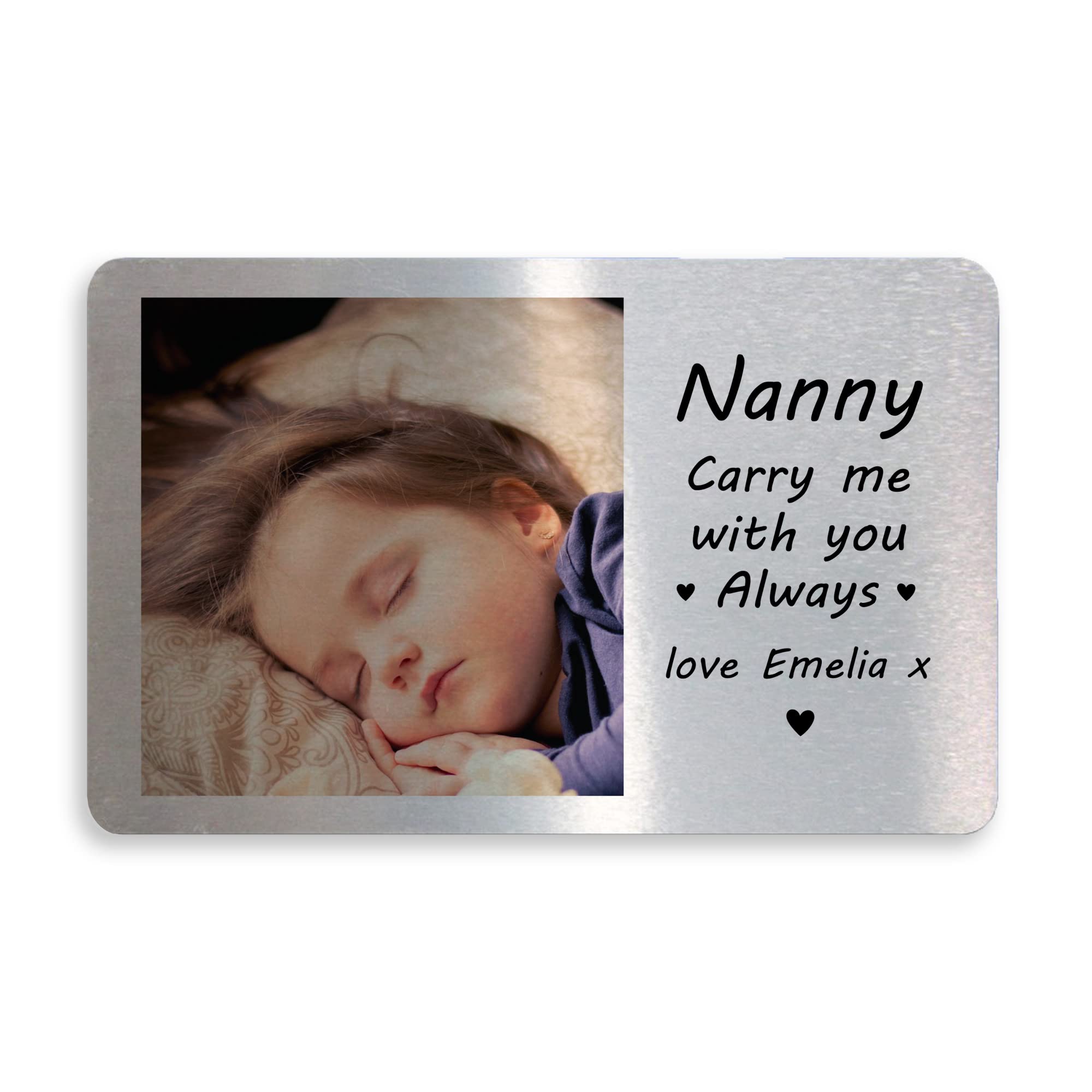 Personalised Mothers Day Gift For Nanny Carry Me Metal Card Keepsake Grandparent Gift