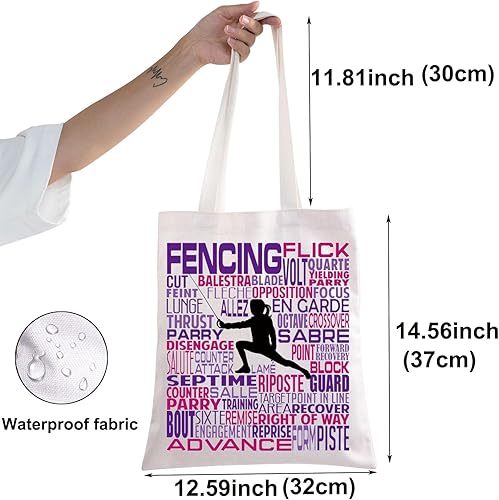 Miniatura 2 de BWWKTOP Esgrima Deporte Tote Bag Esgrima Regalos Esgrima Entrenador Regalo Esgrima Bolso de Hombro para Esgrima Amantes