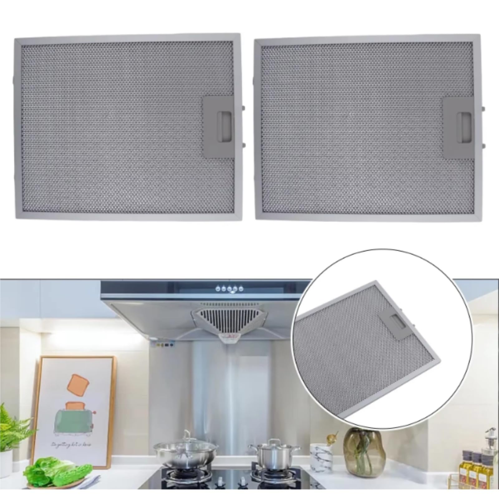 Filtro De Campana Extractora De Malla De Aluminio, Filtro De Ventilación De 330x230x9mm, Repuesto De Accesorios for Electrodomésticos De Cocina, 2 Uds.