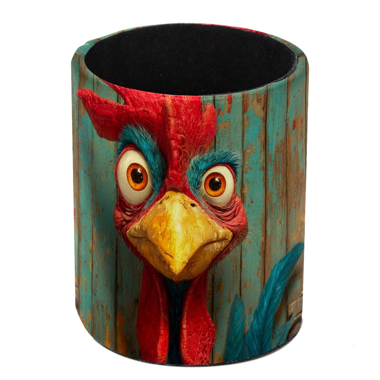 FWJZDSP Rooster Pencil Cup Pen Organizer Makeup Brush Holder for Office Home Countertop Desk Accessory Storage