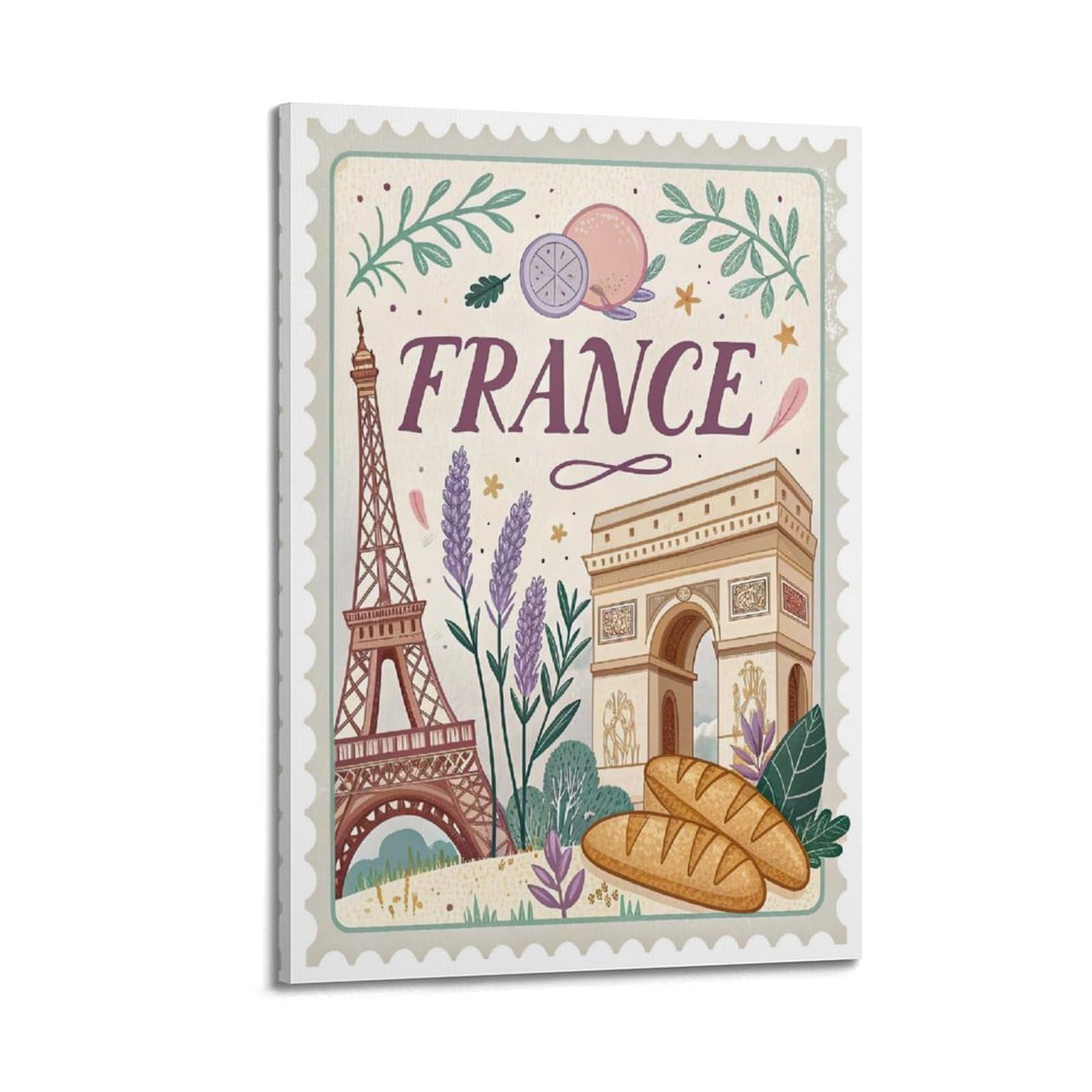 OKAHYS Vintage Travel Poster France Artwork Decorative Painting Canvas Wall Artworks Picture 20x30inch(50x75cm)
