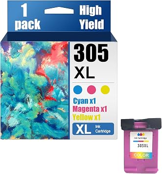 305XL Ink Cartridges Compatible for HP Deskjet 2710 2720 4110 4120 6420 Deskjet Plus 4175 4178 6078 6478 1216 2336 2775 2776 2777 2778 2779 Printer High Yield Replacement, Color 1