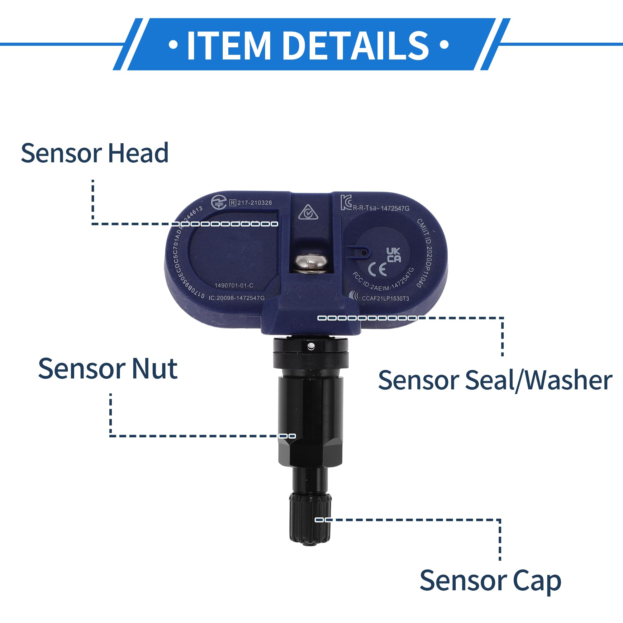 A ABSOPRO Sensor De Presión De Neumáticos TPMS Sensor 433MHz No.1490701-01-B Para Tesla Model 3 2020.10-Actualidad