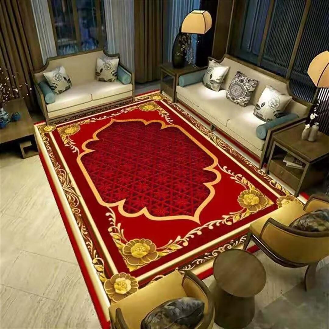 Tapis enfant lavable et resistant a l usure rouge 200x290cm