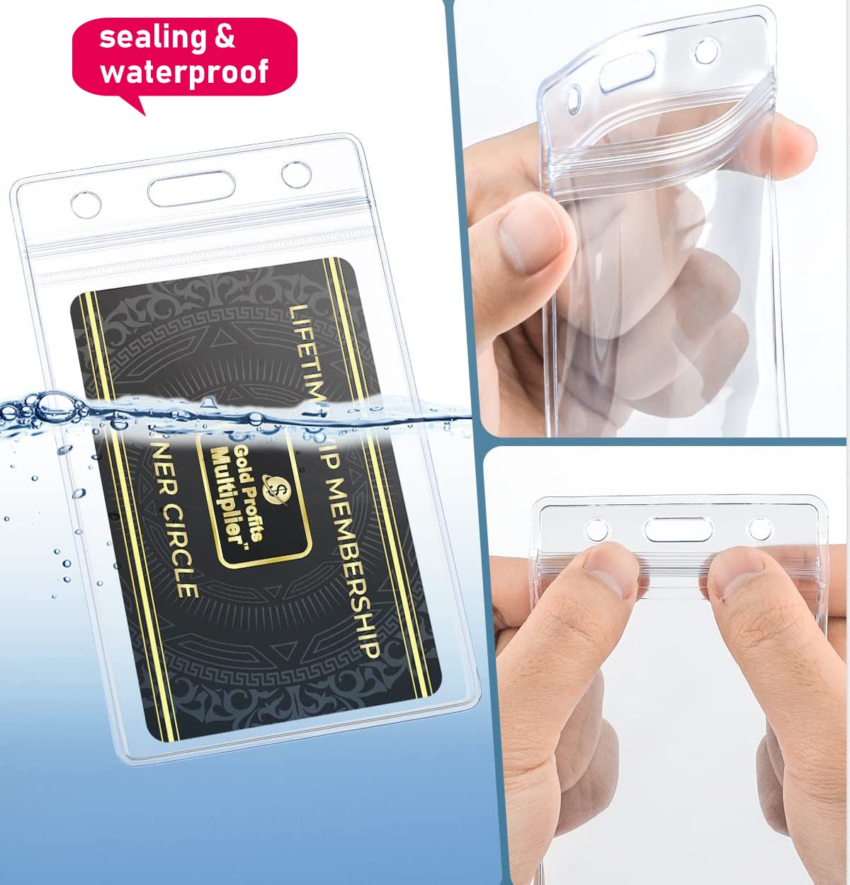 10 Piezas Funda Protectora De Tarjeta Transparente Impermeable De