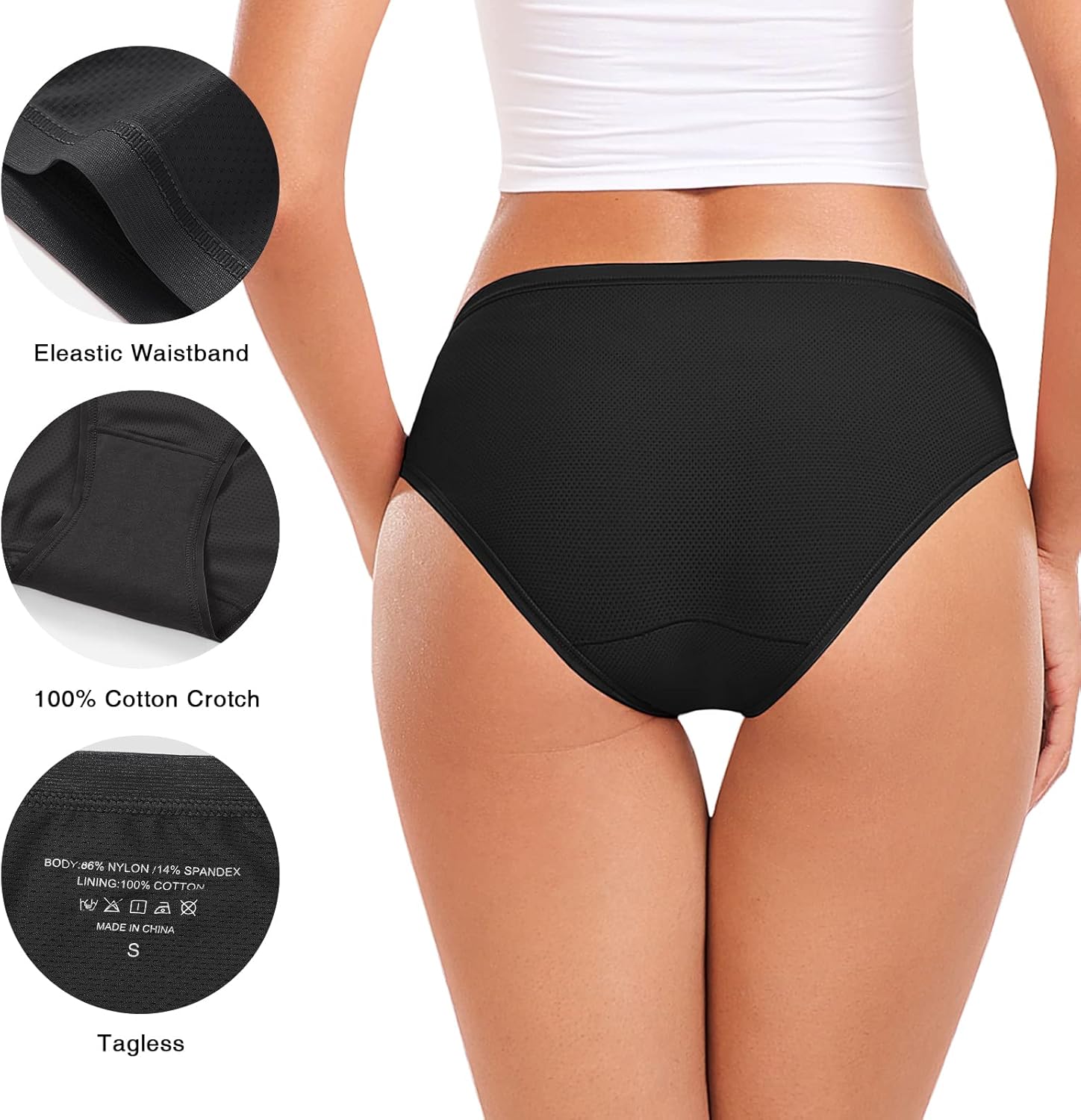 RHYFF Womens Underwear Breathable Mesh Bikini Panties Stay Fresh Ladies Panty Stretches Soft Hipster Briefs Travel Underpants - Image 4