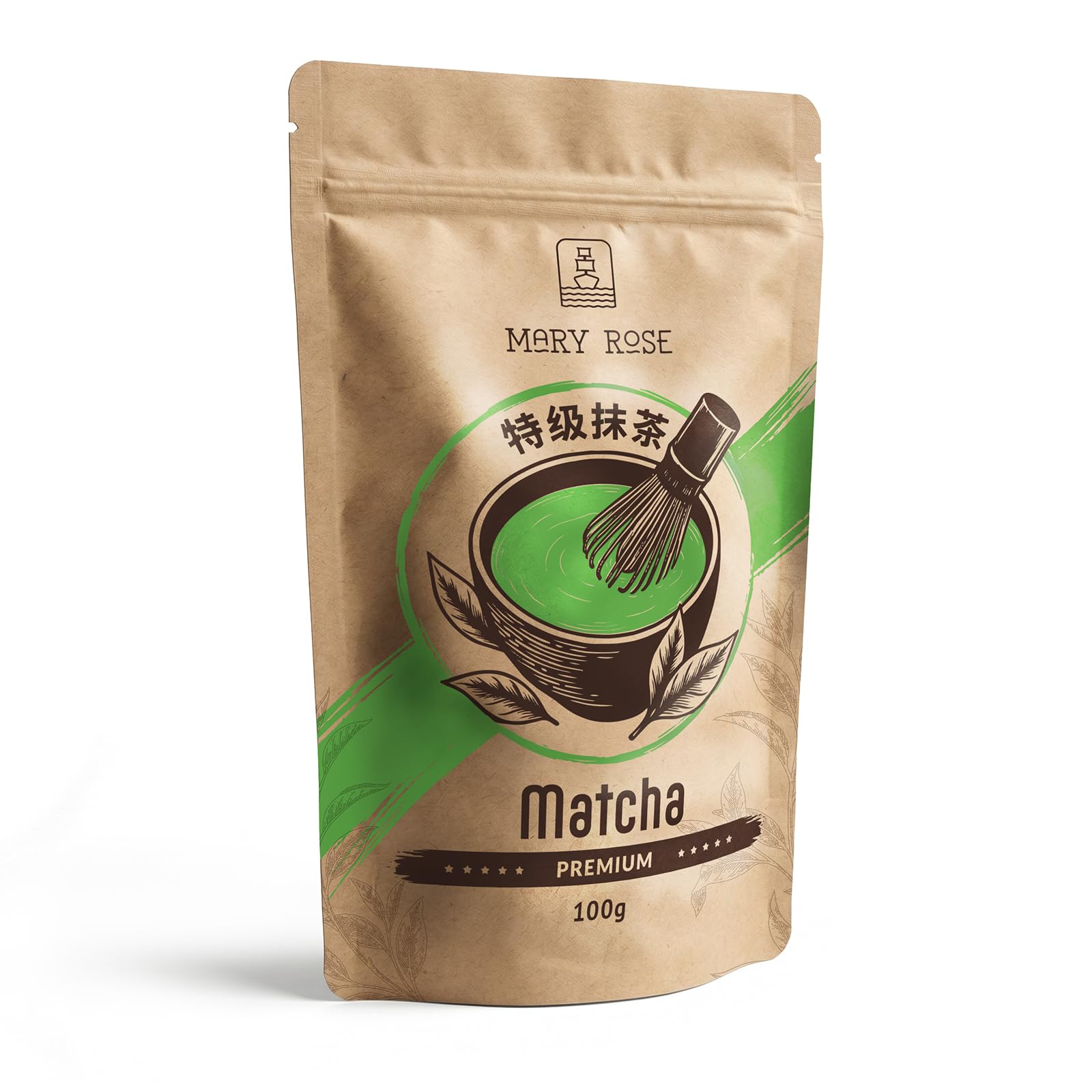 Mary Rose Matcha Set Premium Tee 100g Banane Pulver 50g Grün Schale 420ml