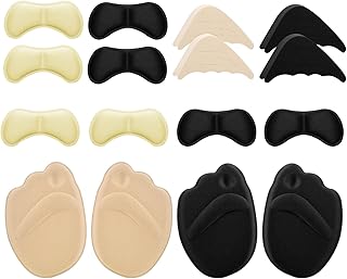 Sibba 8 Pairs High Heel Cushion Pads Unisex Shoe Pads Shoe Filler Includes Adjustable Toe Filler Inserts Front Insoles Heel Grips Liner Insert Preventing Too Big Shoe Relieve Pain