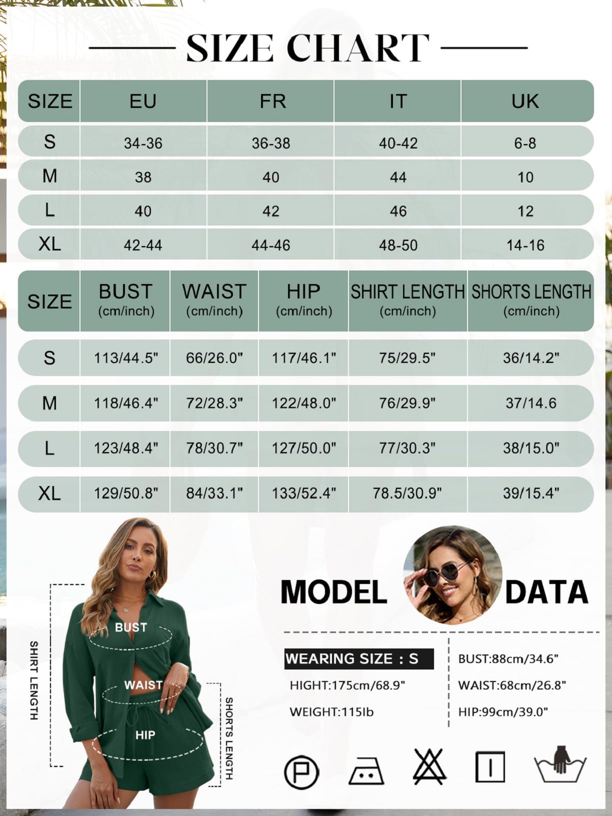 Completo Donna Elegante 2 Pezzi in Lino e Cotone Estivo Tuta da Donna Estivi Camicia a Maniche Lunghe e Pantaloncini con Coulisse e Tasche Casual Completi Sportivo Tuta da Spiaggia