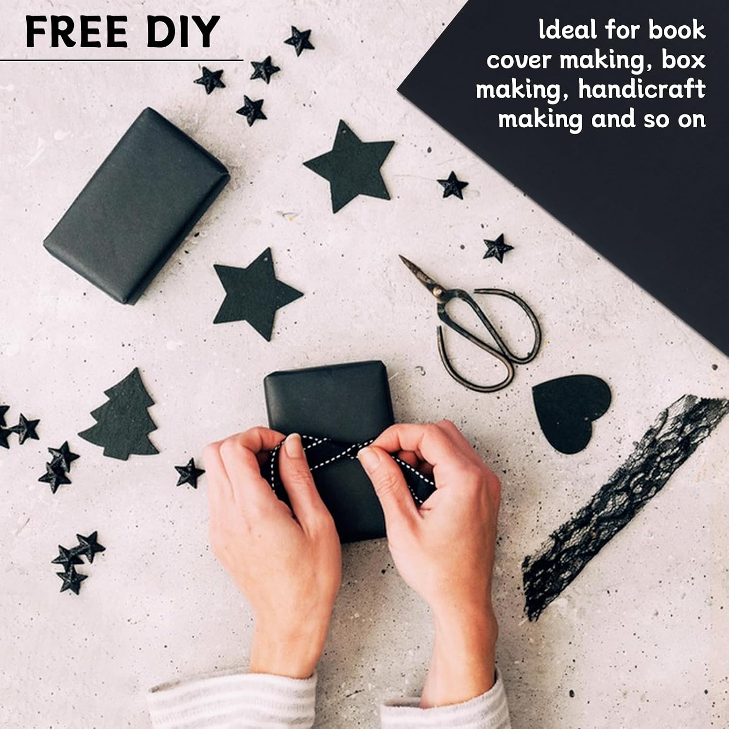 LOPYXBR 50 PCS Black Chipboard Sheets 8.5 x 11 Inch Book Board for Book Binding 60 PT Thick Black Chip Board for Crafts, Book Binding Cover, Box Making, DIY
